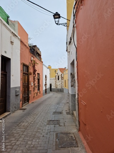 Narrow street, moorish architecture in village of Aguimes, Gran Canaria, Canary islands, Spain photo