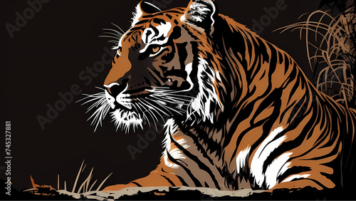 "Impressive illustration of a tiger, tiger on the prowl." © JuanCarlos