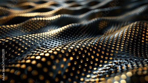 elegant black gold metal 3D background with futuristic elements, perfect for high-end fashion and luxurious design concepts