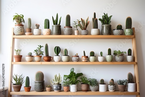 Cactus and Succulent Wood Shelving: Nordic Chic Home Interior Ideas