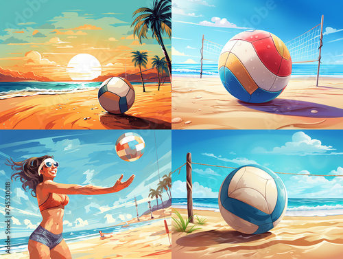 beach volleyball on the beach