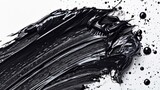 Abstract Black Ink Splash, Paint, Brush Strokes, and Stain Grunge Isolated on White Background