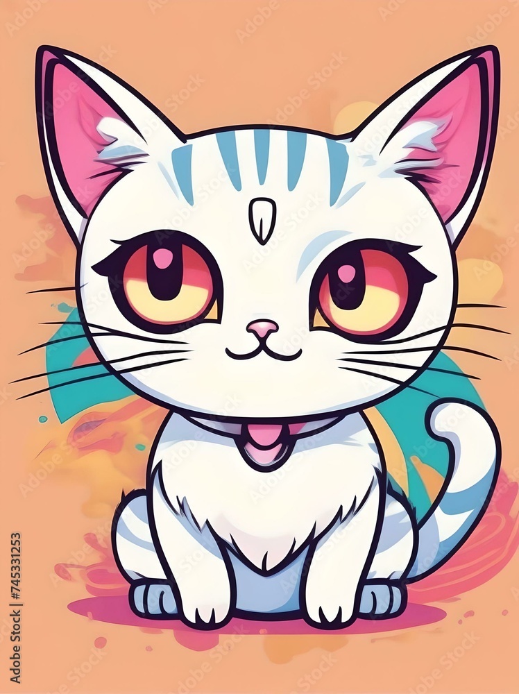 Fototapeta premium cat,cute,big,eye,smile