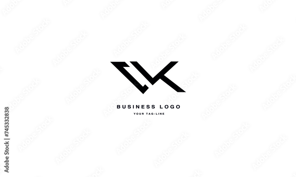 WK, KW, W, K, Abstract Letters Logo Monogram WK, KW, W, K, Abstract Letters Logo Monogram