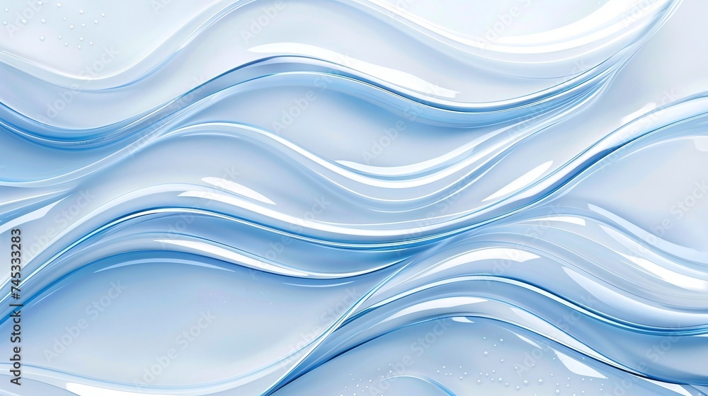fluid motion and dynamic curves blend in an abstract background with blue wavy stripes and vibrant digital art