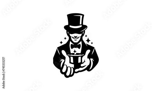 Magician mascot logo icon, vintage mascot sketch concept ,magician mascot logo icon 077