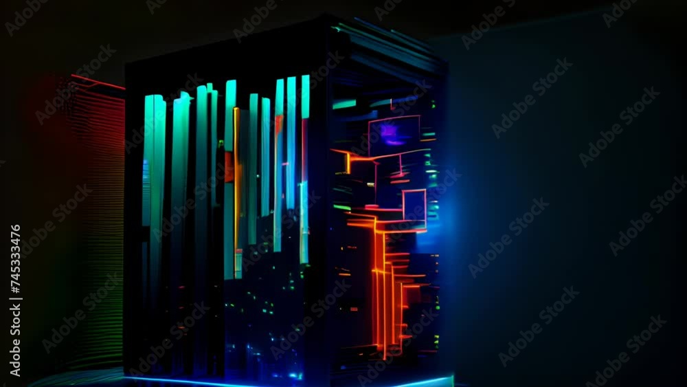 Big data abstract concept with data clusters collected by server. Digital sorting and management concept Big data abstract concept with data clusters collected by server. Digital sorting and management concept