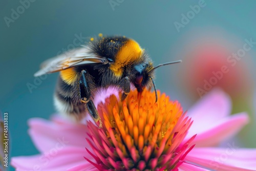 Close up bee on a flower