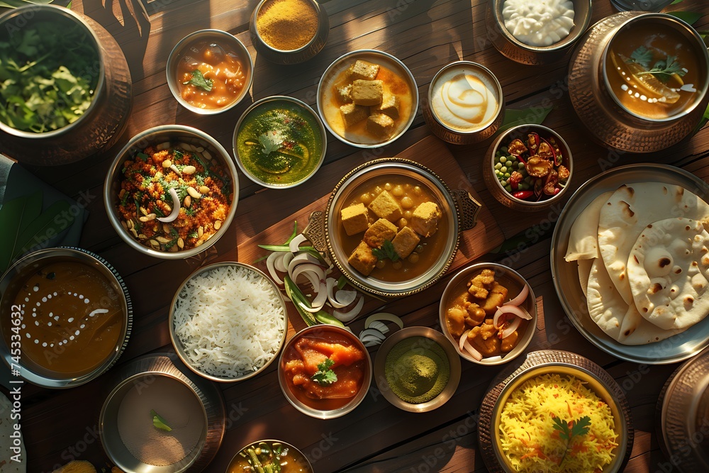 Imaginative visuals showcasing the diversity of Indian food culture.