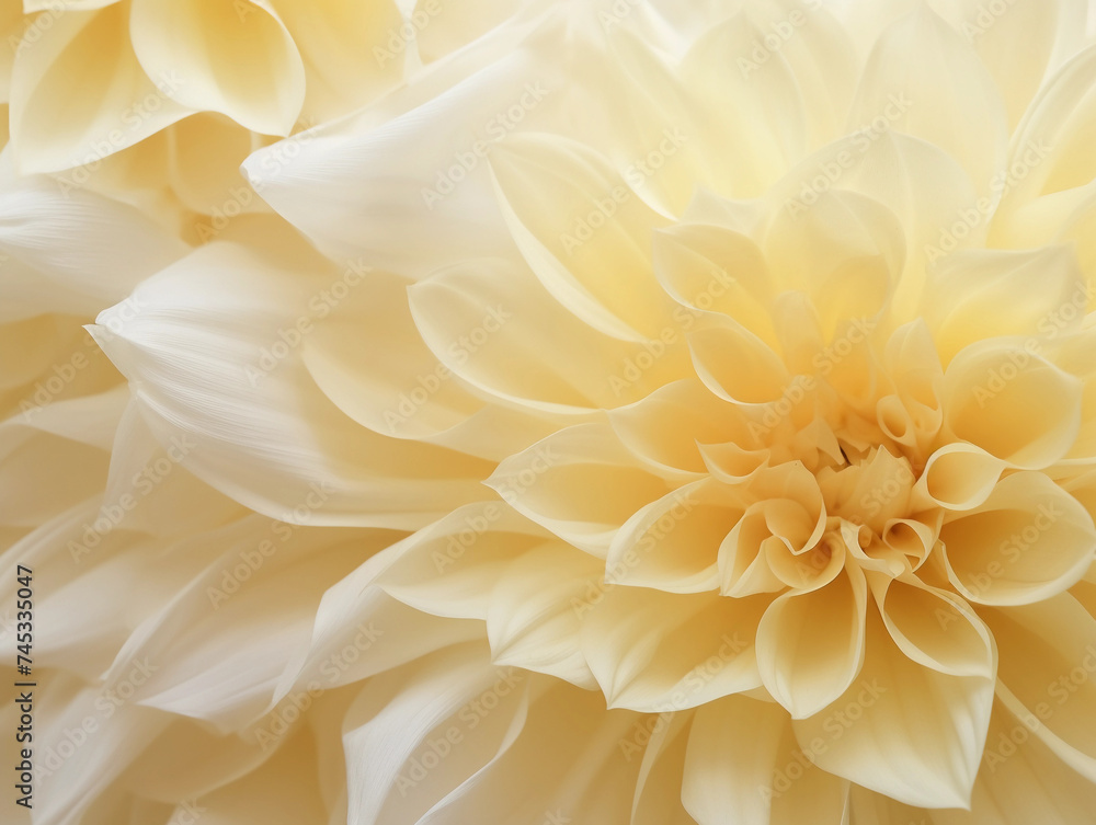 Banner for website with closeup view of yellow layers of flower petals. Soft pastel beautiful wedding background with copy space. Banner for website with closeup view of yellow layers of flower petals. Soft pastel beautiful wedding background with copy space.