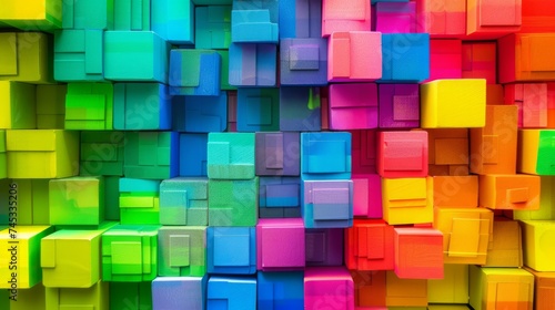 Vibrant cubes intersecting  intersectionality and diversity concept