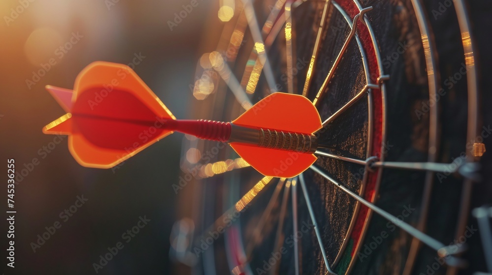 focused concentration and skillful performance leading to red dart hitting bulls eye with precision and accuracy in competitive sport focused concentration and skillful performance leading to red dart hitting bulls eye with precision and accuracy in competitive sport