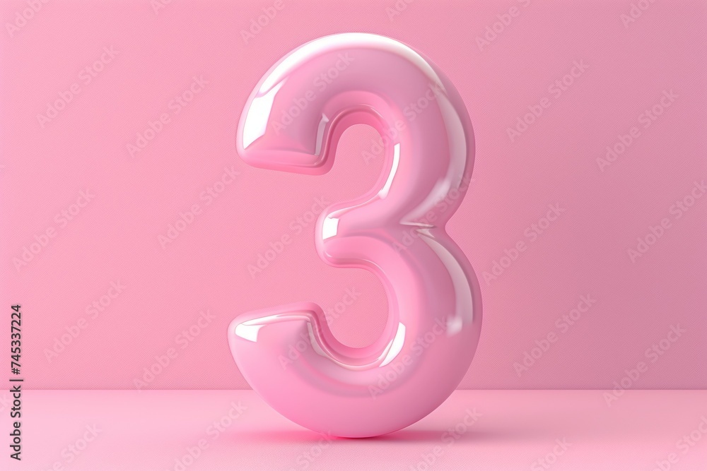 Numeral 3 three, date or birthday concept. Background with selective focus and copy space Numeral 3 three, date or birthday concept. Background with selective focus and copy space