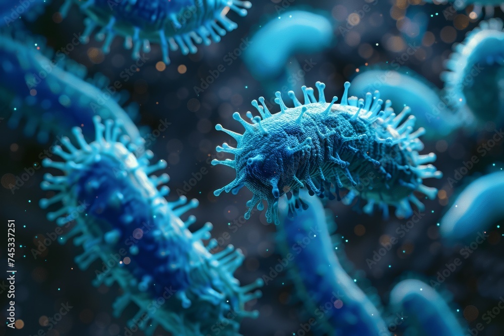 Bacteria close up. Science and research concept. Background with selective focus and copy space Bacteria close up. Science and research concept. Background with selective focus and copy space