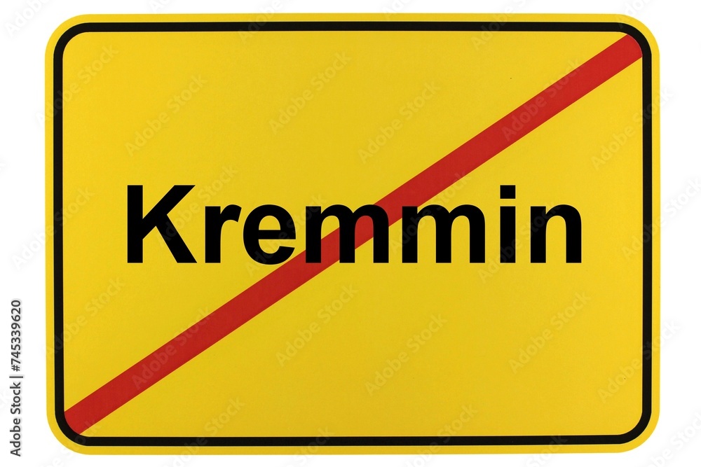 Illustration eines Ortsschildes der Gemeinde Kremmin in Mecklenburg-Vorpommern Illustration eines Ortsschildes der Gemeinde Kremmin in Mecklenburg-Vorpommern