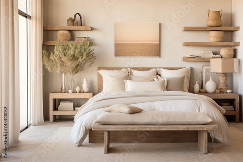 Desert Retreat Tranquil Oasis  Neutral Color Palette Bedroom Designs with Soft Beiges and Earthy Decor