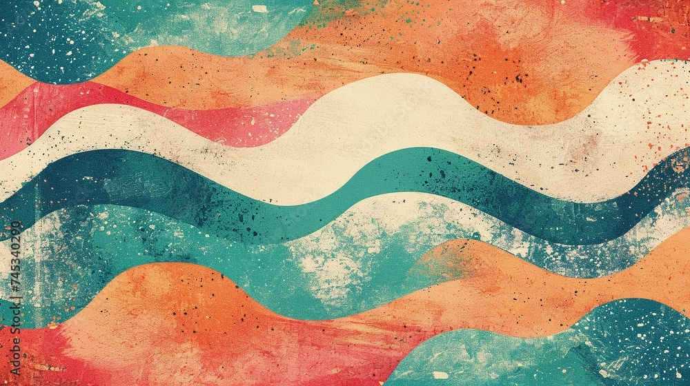 colorful retro grainy gradient background noise texture effect summer poster design with orange teal green pink abstract wave pattern colorful retro grainy gradient background noise texture effect summer poster design with orange teal green pink abstract wave pattern