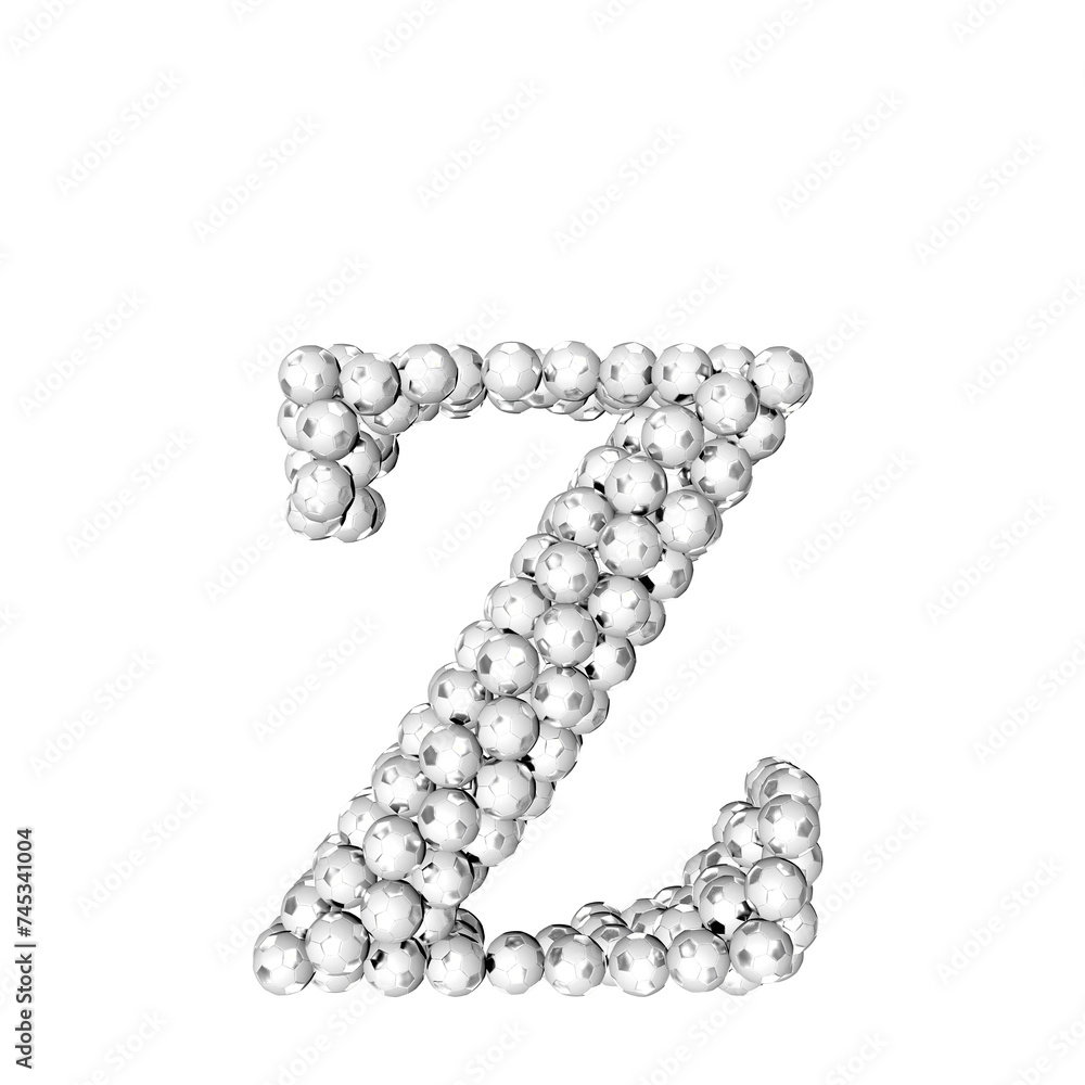 Symbols made from silver soccer balls. letter z Symbols made from silver soccer balls. letter z