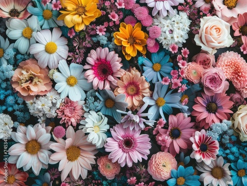 background of colorful flowers pastel colors