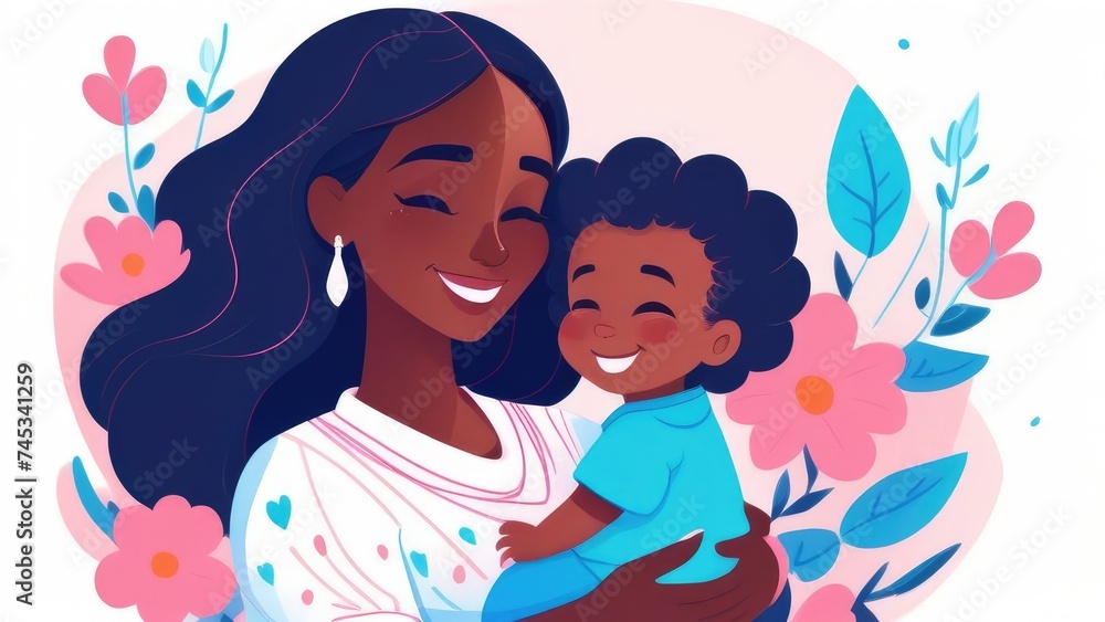 Mom holds baby in her arms, Mother's Day concept Mom holds baby in her arms, Mother's Day concept