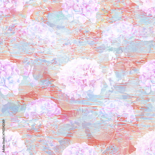 Pink pattern seamless aesthetic floral abstract watercolor repeating background soft pastel colors surreal distorted flowers textured abstract background