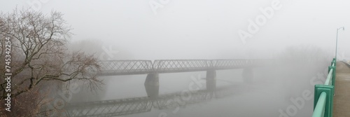 Fog covered bridge.001 photo