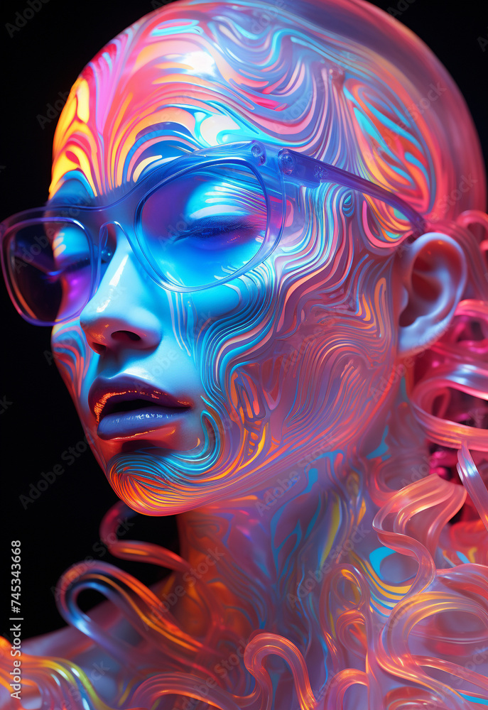 creative glowing neon holographic 3d glow: vibrant and innovative visuals, showcasing futuristic technology and mesmerizing light effects in a captivating and dynamic composition. creative glowing neon holographic 3d glow: vibrant and innovative visuals, showcasing futuristic technology and mesmerizing light effects in a captivating and dynamic composition.
