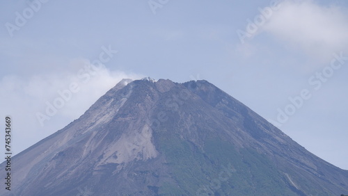 View of Mount Merapi from Nawang Jagad  Yogyakarta  Indonesia