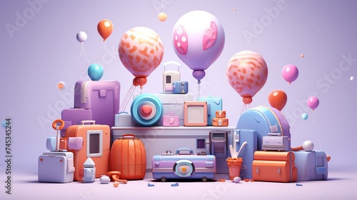 Subscription Models, Immersive Experience Designer, 3D ICONS, clay, cartoon, Cute, shiny, smooth, clean background, simple details, 8K