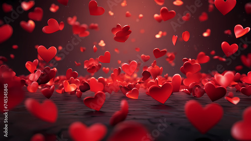 Red hearts bokeh, Valentine's Day background