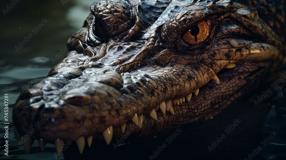 Obraz premium A Crocodile Reptiles front face Generated AI photo