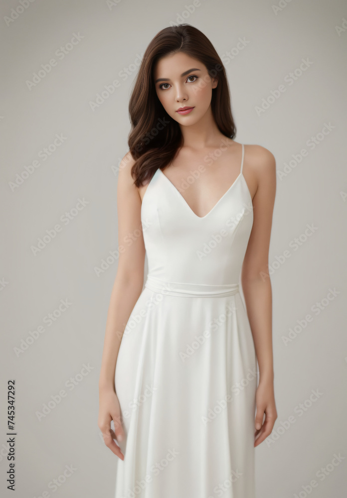Generative AI - Presenter Woman White Dress Generative AI - Presenter Woman White Dress