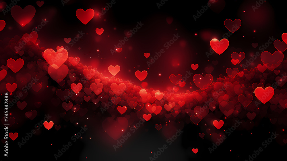 Valentine's Day soft pink and red heart bokeh background Valentine's Day soft pink and red heart bokeh background