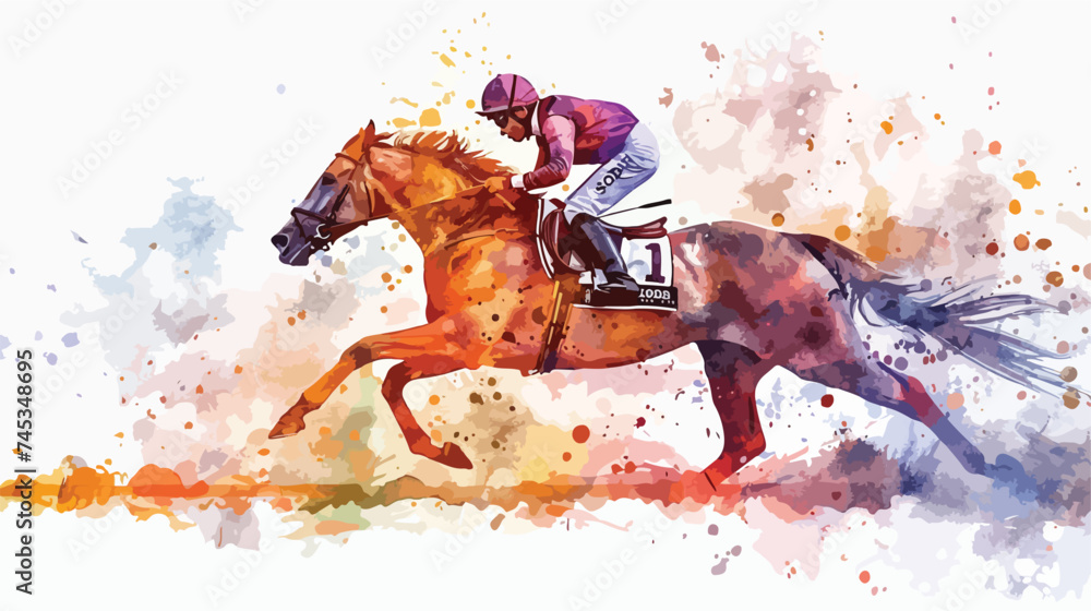 Abstract Racing Horse With Jockey from Splash of Wat