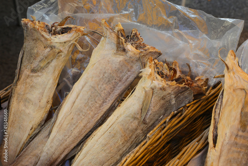 stockfish a prized delicacy on sale at the fish market