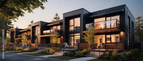 Modern Luxury House Exterior Design. 3D Render © Kristina