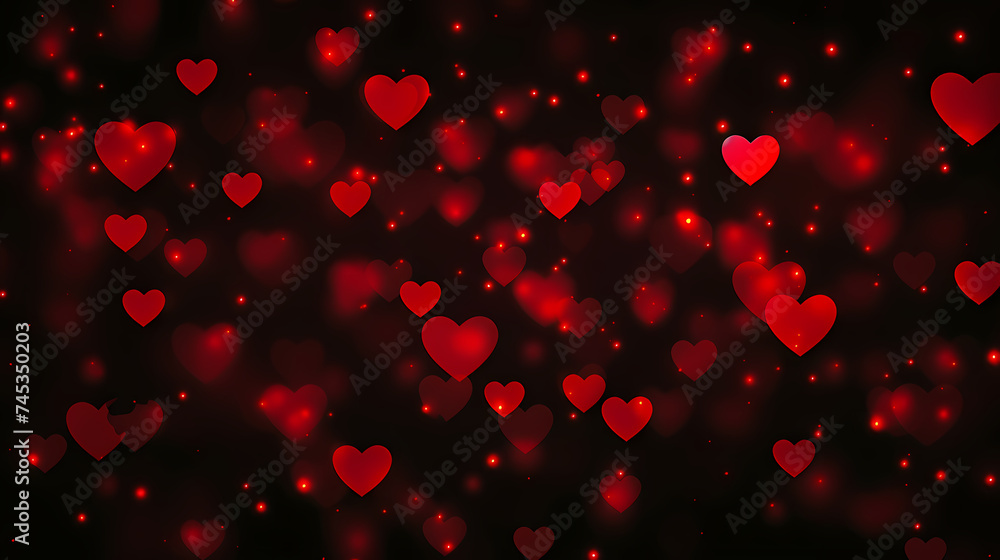 Valentine's Day soft pink and red heart bokeh background Valentine's Day soft pink and red heart bokeh background