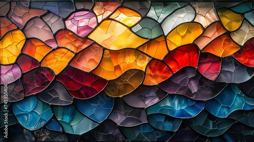 Wallpaper Mural Stained glass window background with colorful abstract. Torontodigital.ca