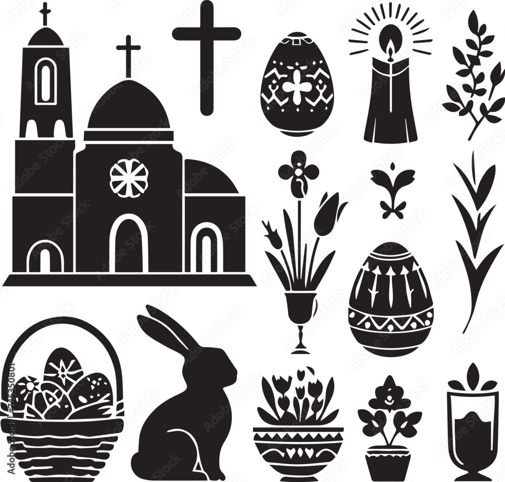 Obraz premium Easter Silhouettes EPS Easter Vector Easter Clipart 