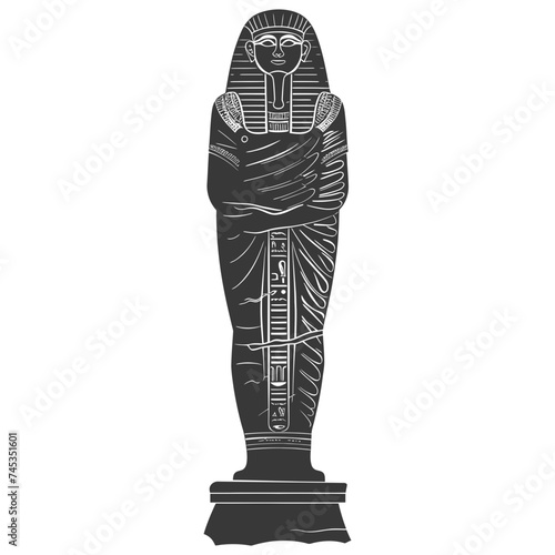 Silhouette ancient egypt sarcophagus black color only
