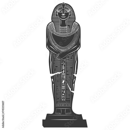 Silhouette ancient egypt sarcophagus black color only