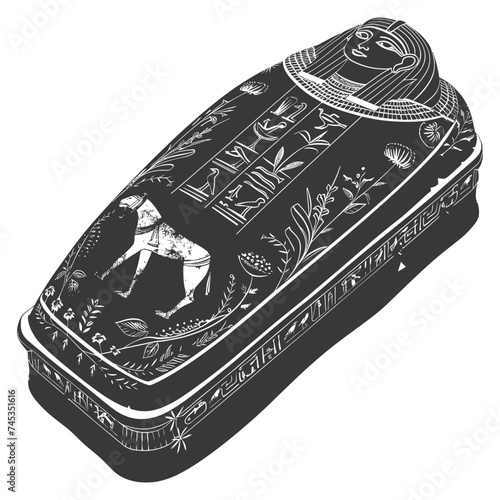Silhouette ancient egypt sarcophagus black color only