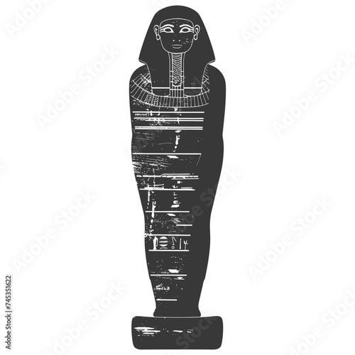 Silhouette ancient egypt sarcophagus black color only
