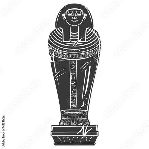Silhouette ancient egypt sarcophagus black color only