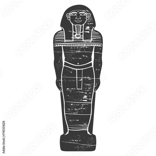 Silhouette ancient egypt sarcophagus black color only