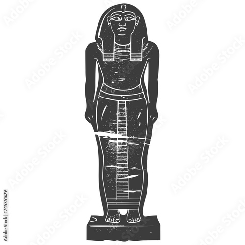 Silhouette ancient egypt sarcophagus black color only