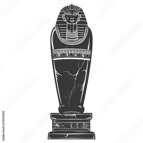 Silhouette ancient egypt sarcophagus black color only