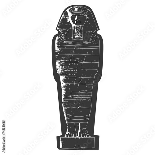 Silhouette ancient egypt sarcophagus black color only