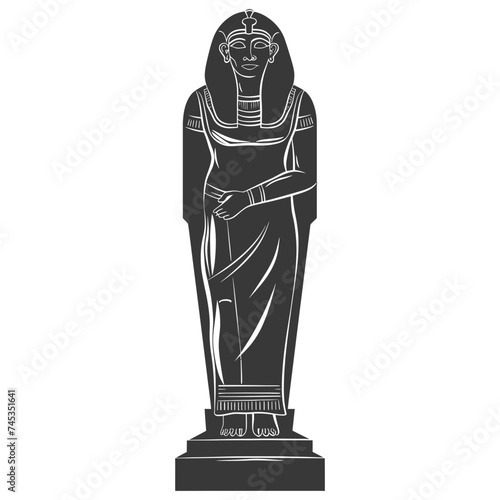 Silhouette ancient egypt sarcophagus black color only