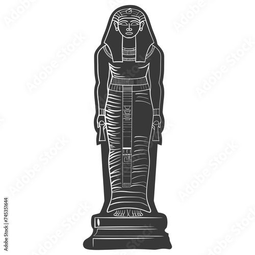 Silhouette ancient egypt sarcophagus black color only